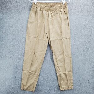 Jessica London Lightweight Linen Blend Straight Leg Pants Tan Plus Size 12W